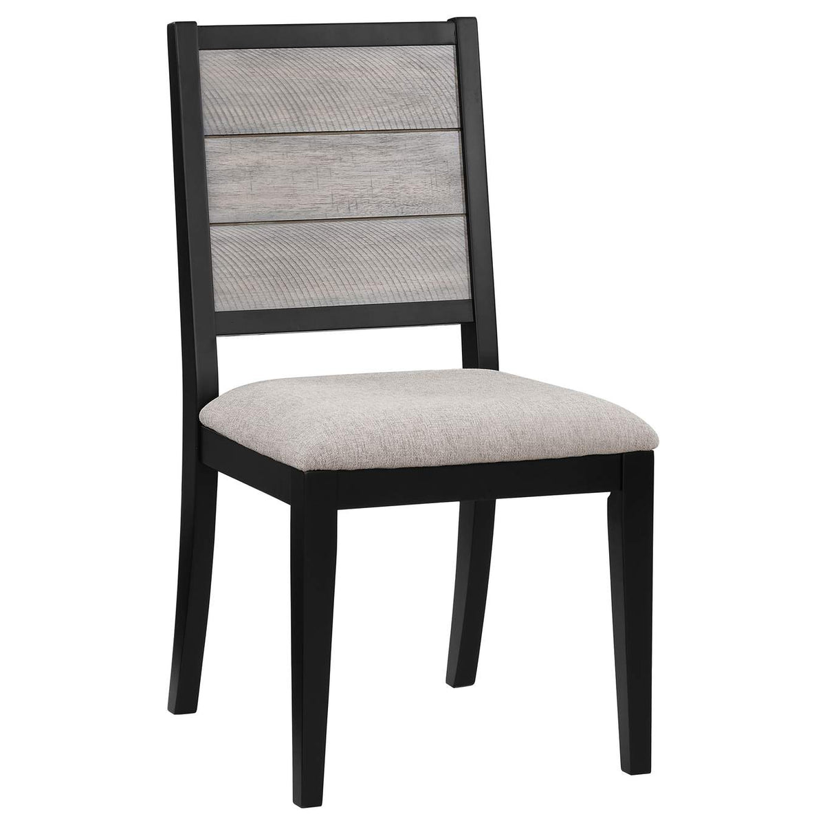 121222 Elodie Wood Dining Side Chair Grey and Black (Set of 2)