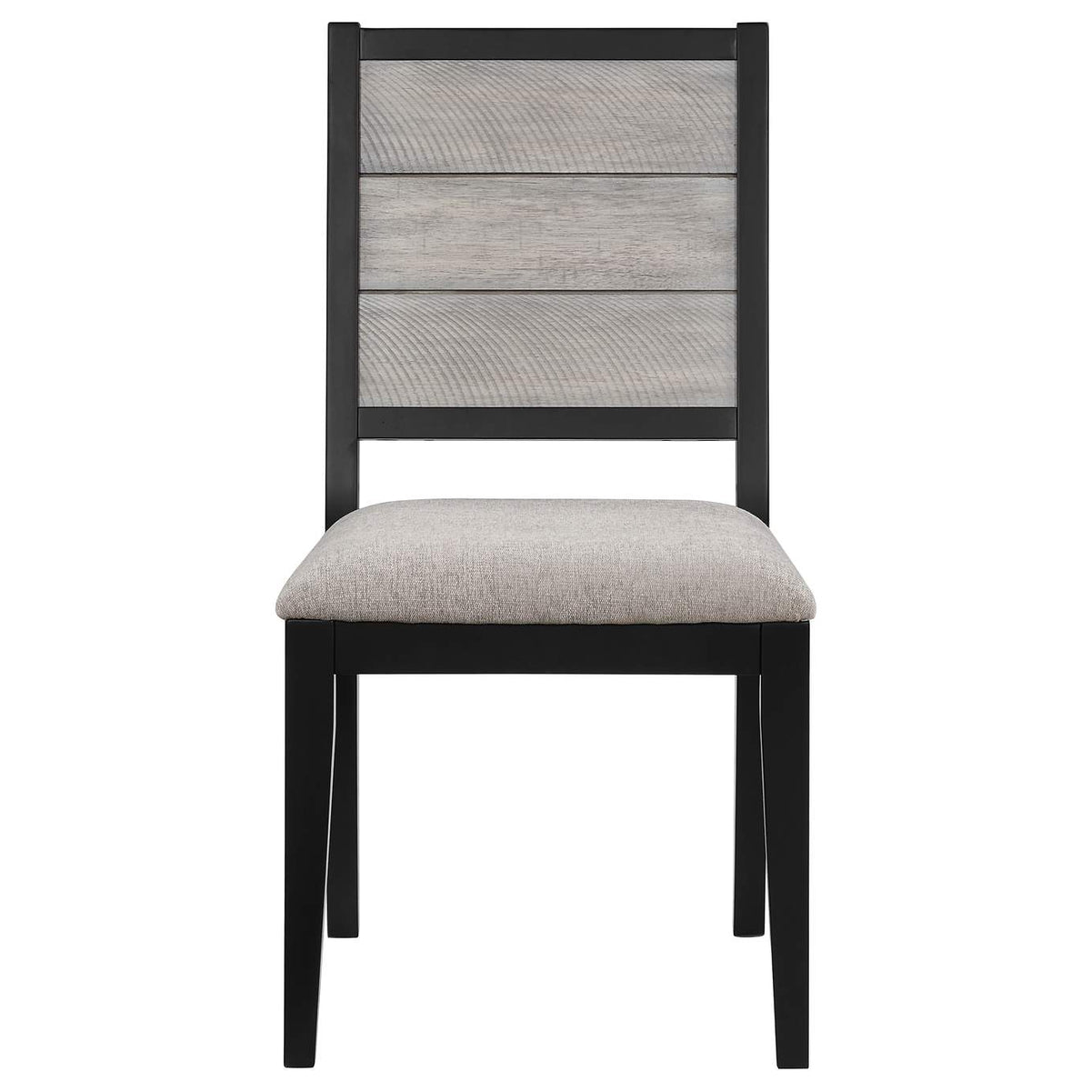 121222 Elodie Wood Dining Side Chair Grey and Black (Set of 2)