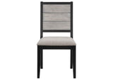 121222 Elodie Wood Dining Side Chair Grey and Black (Set of 2)