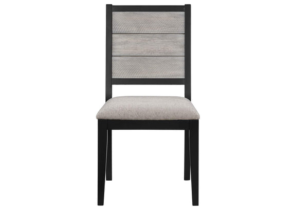 121222 Elodie Wood Dining Side Chair Grey and Black (Set of 2)