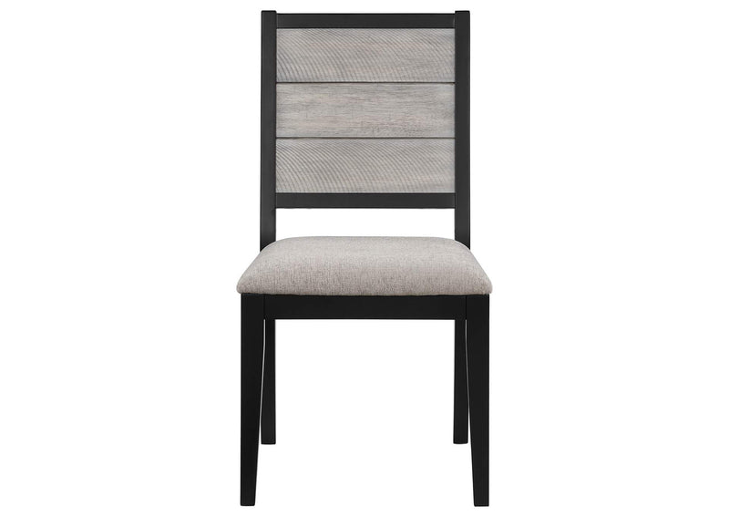 121222 Elodie Wood Dining Side Chair Grey and Black (Set of 2)