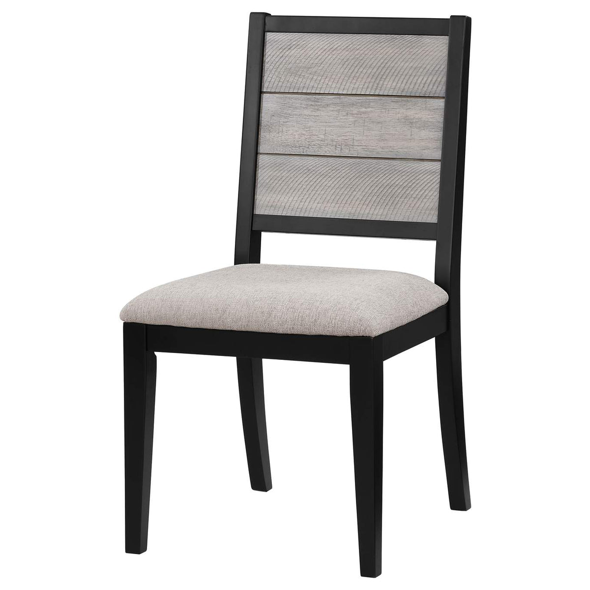 121222 Elodie Wood Dining Side Chair Grey and Black (Set of 2)