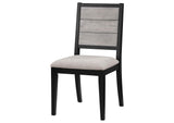 121222 Elodie Wood Dining Side Chair Grey and Black (Set of 2)