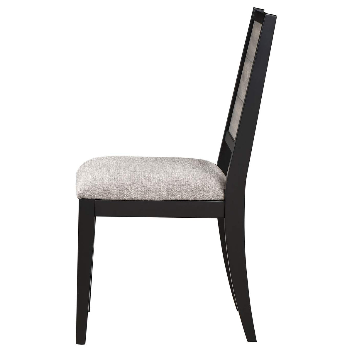 121222 Elodie Wood Dining Side Chair Grey and Black (Set of 2)