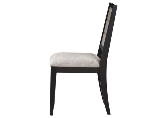 121222 Elodie Wood Dining Side Chair Grey and Black (Set of 2)