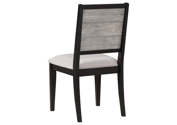 121222 Elodie Wood Dining Side Chair Grey and Black (Set of 2)