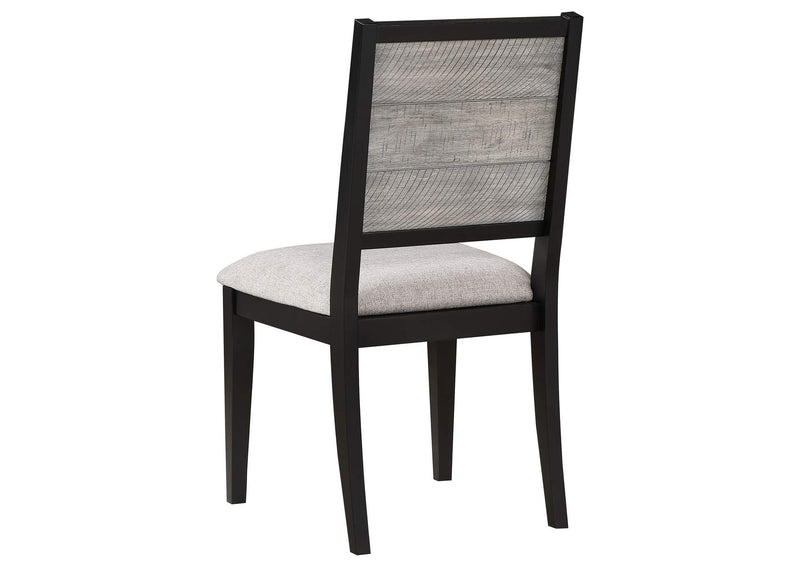 121222 Elodie Wood Dining Side Chair Grey and Black (Set of 2)
