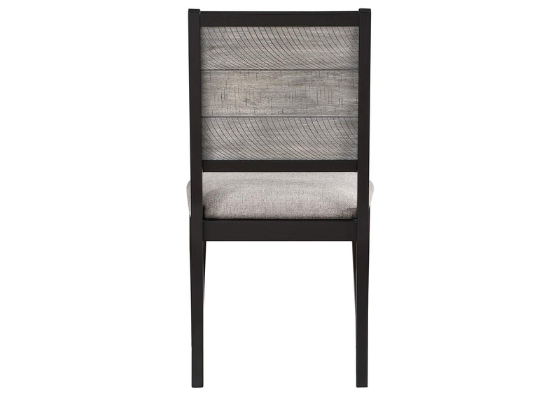 121222 Elodie Wood Dining Side Chair Grey and Black (Set of 2)