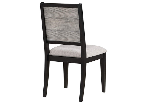 121222 Elodie Wood Dining Side Chair Grey and Black (Set of 2)