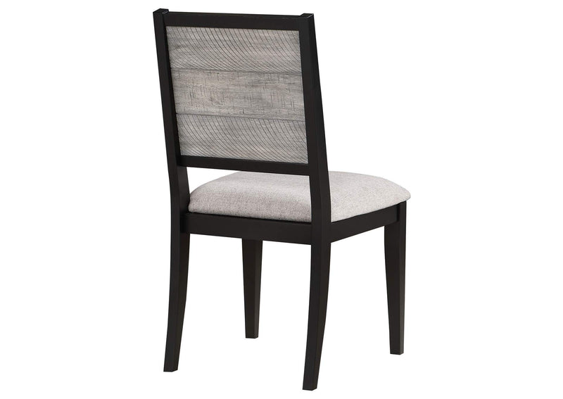 121222 Elodie Wood Dining Side Chair Grey and Black (Set of 2)