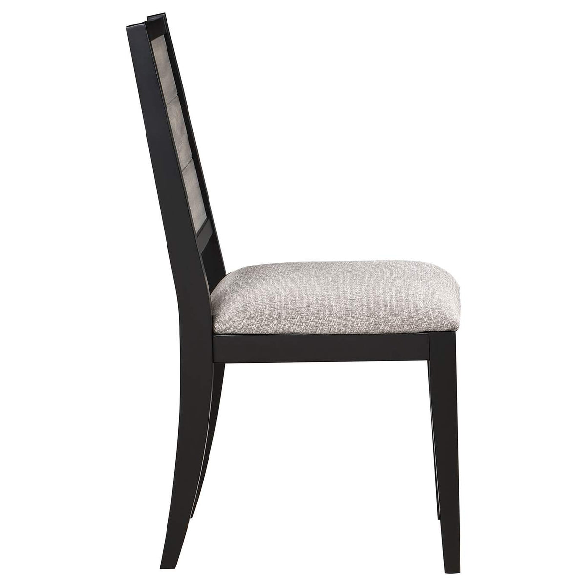 121222 Elodie Wood Dining Side Chair Grey and Black (Set of 2)