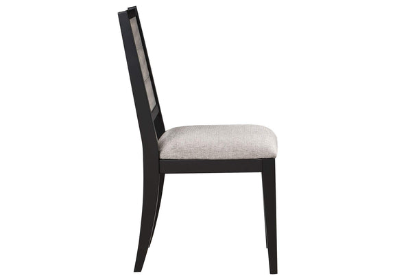 121222 Elodie Wood Dining Side Chair Grey and Black (Set of 2)