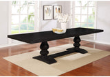 121231 Phelps 123-inch Extension Leaf Dining Table Distressed Noir