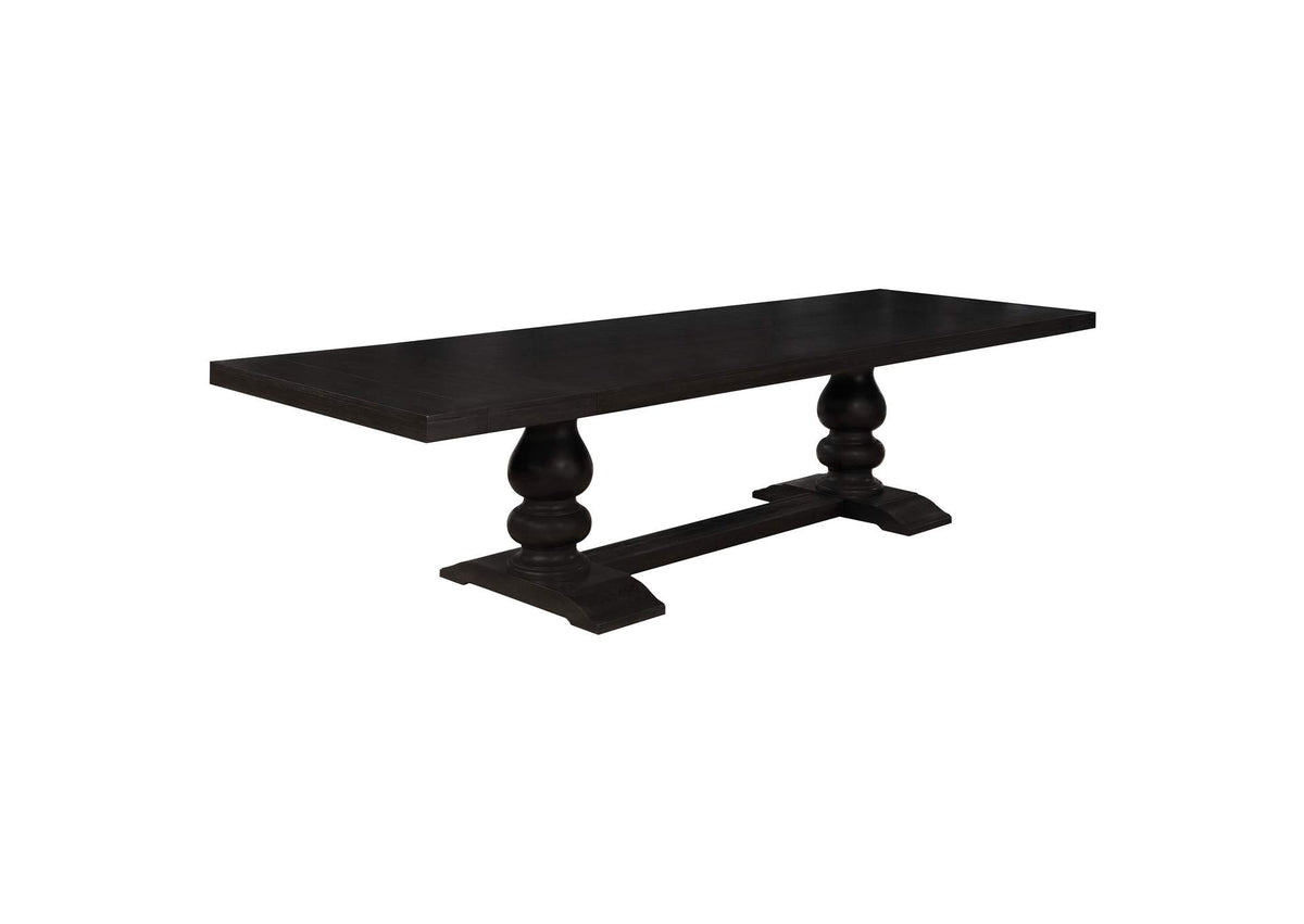 Phelps 123-inch Extension Leaf Dining Table Distressed Noir