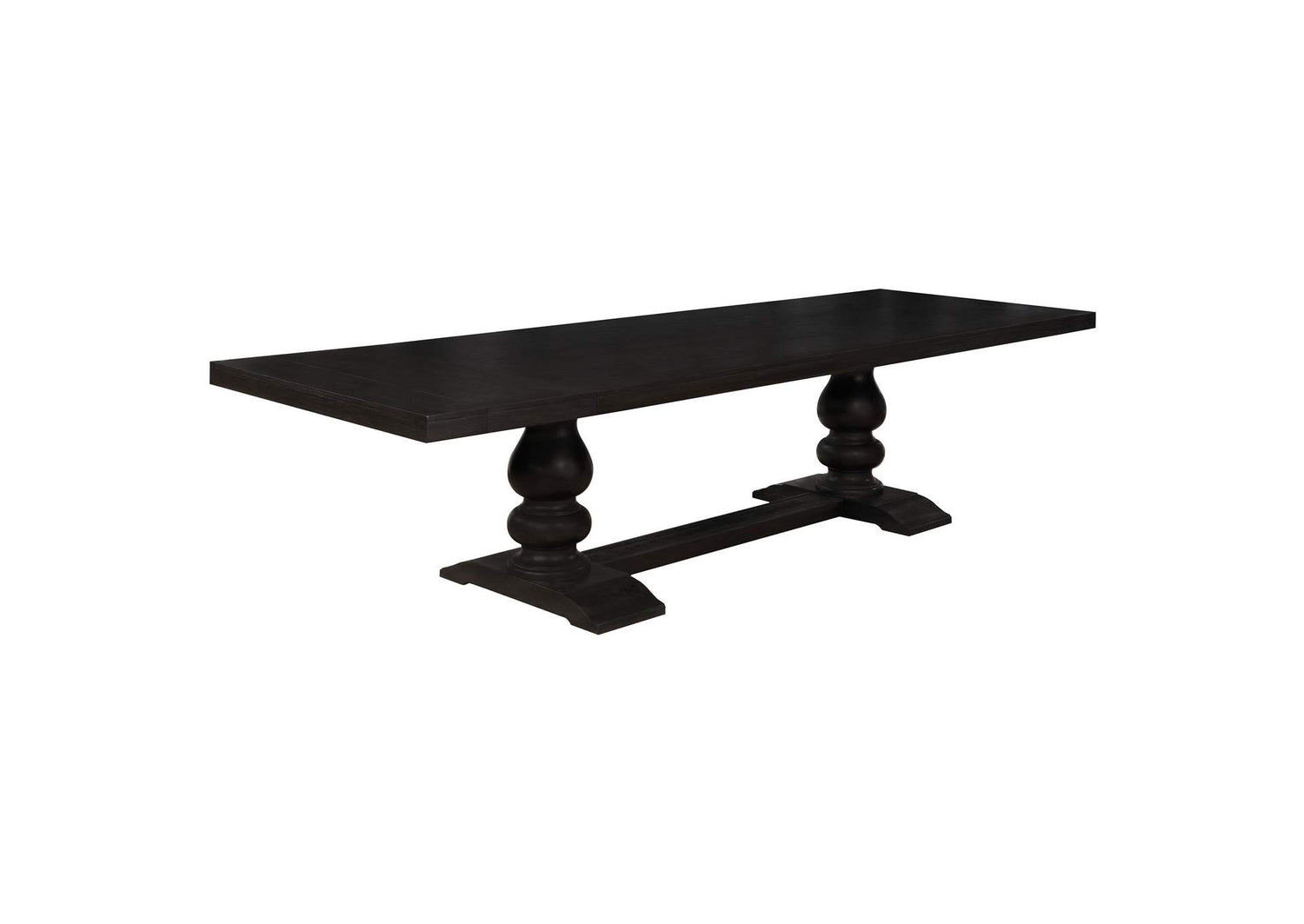 Phelps 123-inch Extension Leaf Dining Table Distressed Noir