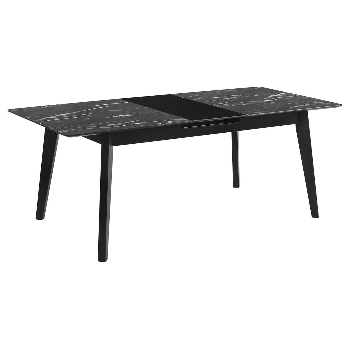 121251-S5 Crestmont 5-piece Extension Leaf Dining Table Set Black