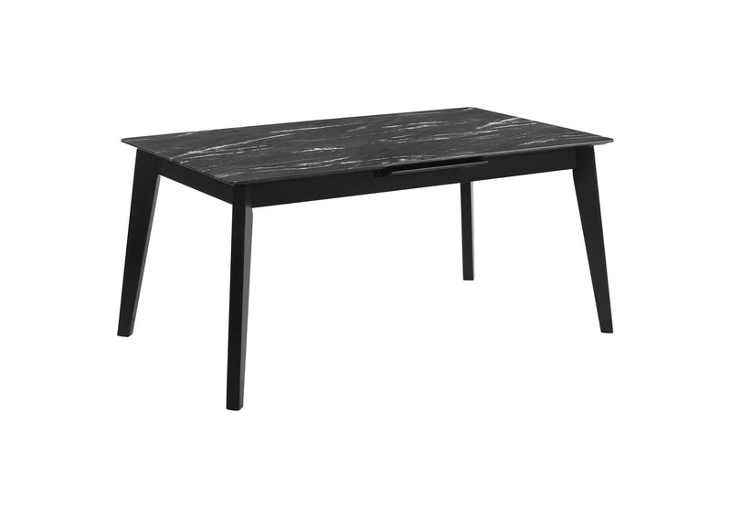 121251-S5 Crestmont 5-piece Extension Leaf Dining Table Set Black