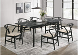 121251-S7 Crestmont 7-piece Extension Leaf Dining Table Set Black