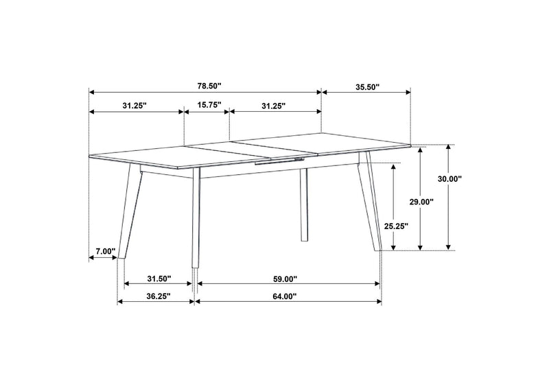 121251-S7 Crestmont 7-piece Extension Leaf Dining Table Set Black