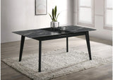 121251 Crestmont 78-inch Extension Dining Table Black Faux Marble