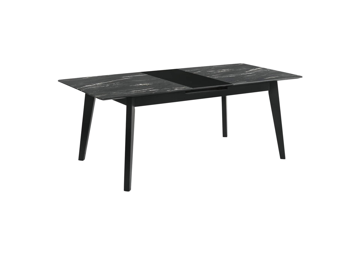 121251 Crestmont 78-inch Extension Dining Table Black Faux Marble