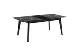 121251 Crestmont 78-inch Extension Dining Table Black Faux Marble
