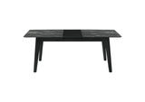 121251 Crestmont 78-inch Extension Dining Table Black Faux Marble
