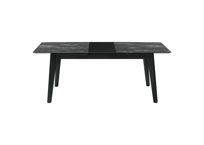 121251 Crestmont 78-inch Extension Dining Table Black Faux Marble