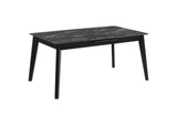 121251 Crestmont 78-inch Extension Dining Table Black Faux Marble