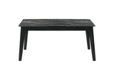 121251 Crestmont 78-inch Extension Dining Table Black Faux Marble