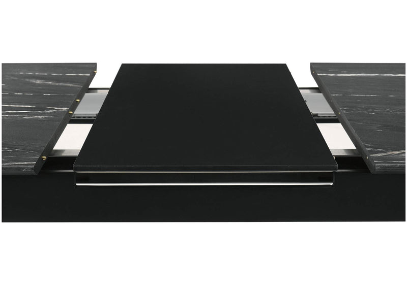 121251 Crestmont 78-inch Extension Dining Table Black Faux Marble