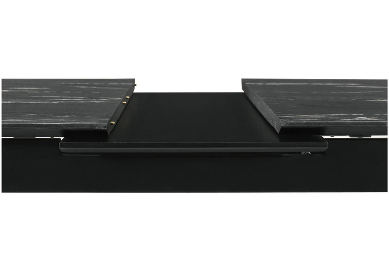 121251 Crestmont 78-inch Extension Dining Table Black Faux Marble