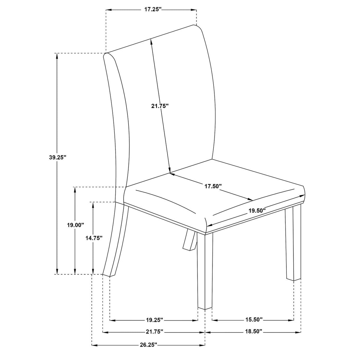 121782 Herran Upholstered Dining Side Chair Beige (Set of 2)