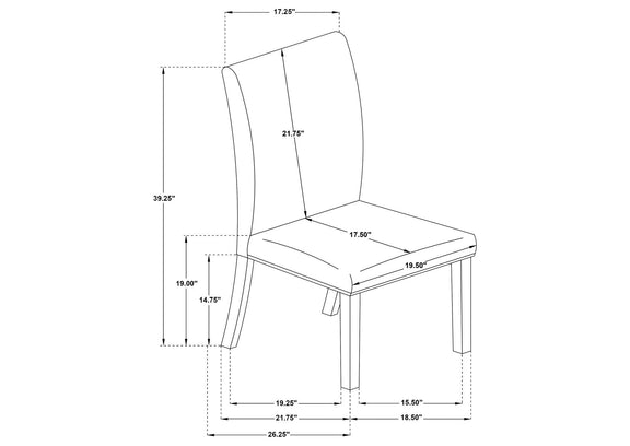 121782 Herran Upholstered Dining Side Chair Beige (Set of 2)