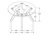 122180-S5K Paxton 5-piece Round Glass Top Dining Table Set Brown
