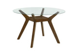 Paxton Round 48-inch Glass Top Wood Dining Table Brown