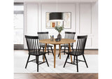122500-S5B Andrews 5-piece Round Dining Table Set Light Ash and Black