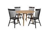 122500-S5B Andrews 5-piece Round Dining Table Set Light Ash and Black