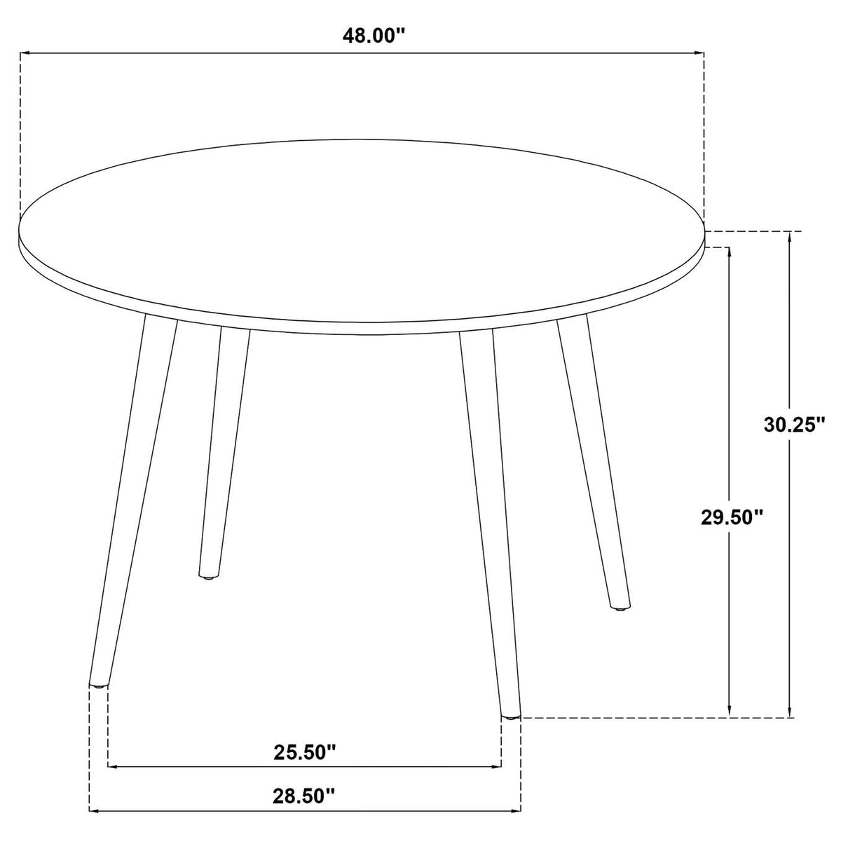 122500-S5B Andrews 5-piece Round Dining Table Set Light Ash and Black