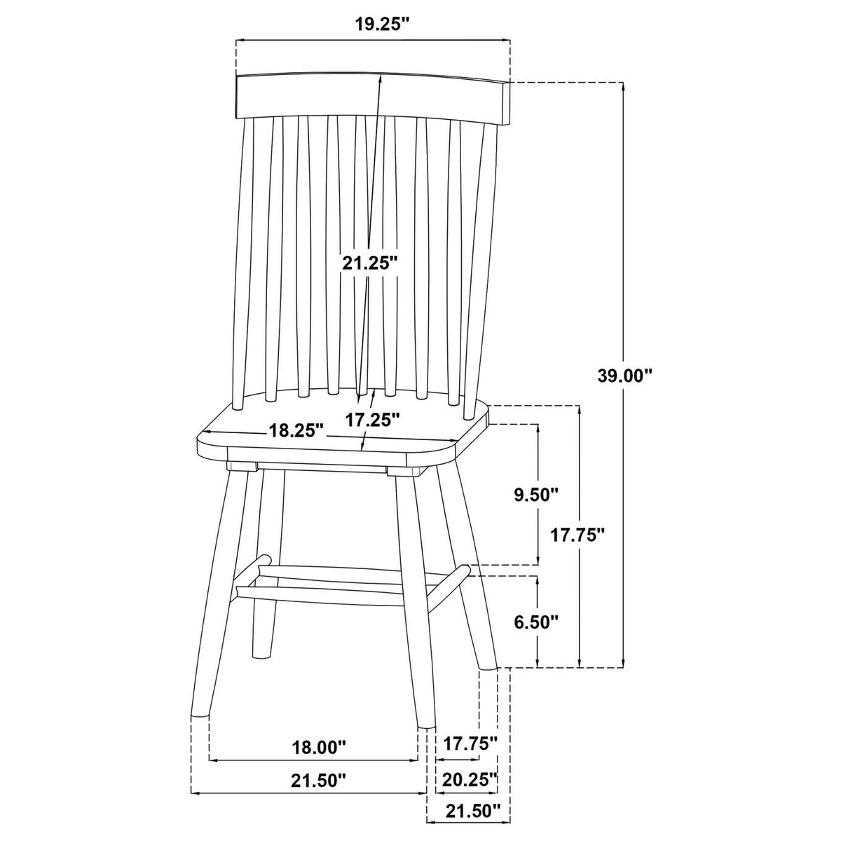 122500-S5B Andrews 5-piece Round Dining Table Set Light Ash and Black