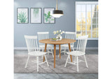 122500-S5W Andrews 5-piece Round Dining Table Set Light Ash and White