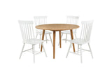 122500-S5W Andrews 5-piece Round Dining Table Set Light Ash and White