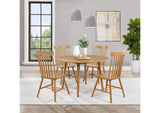 122500-S5 Andrews 5-piece Round Wood Dining Room Table Set Light Ash