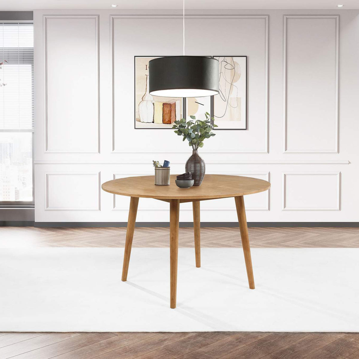 122500 Andrews 48-inch Round Wood Dining Room Table Light Ash