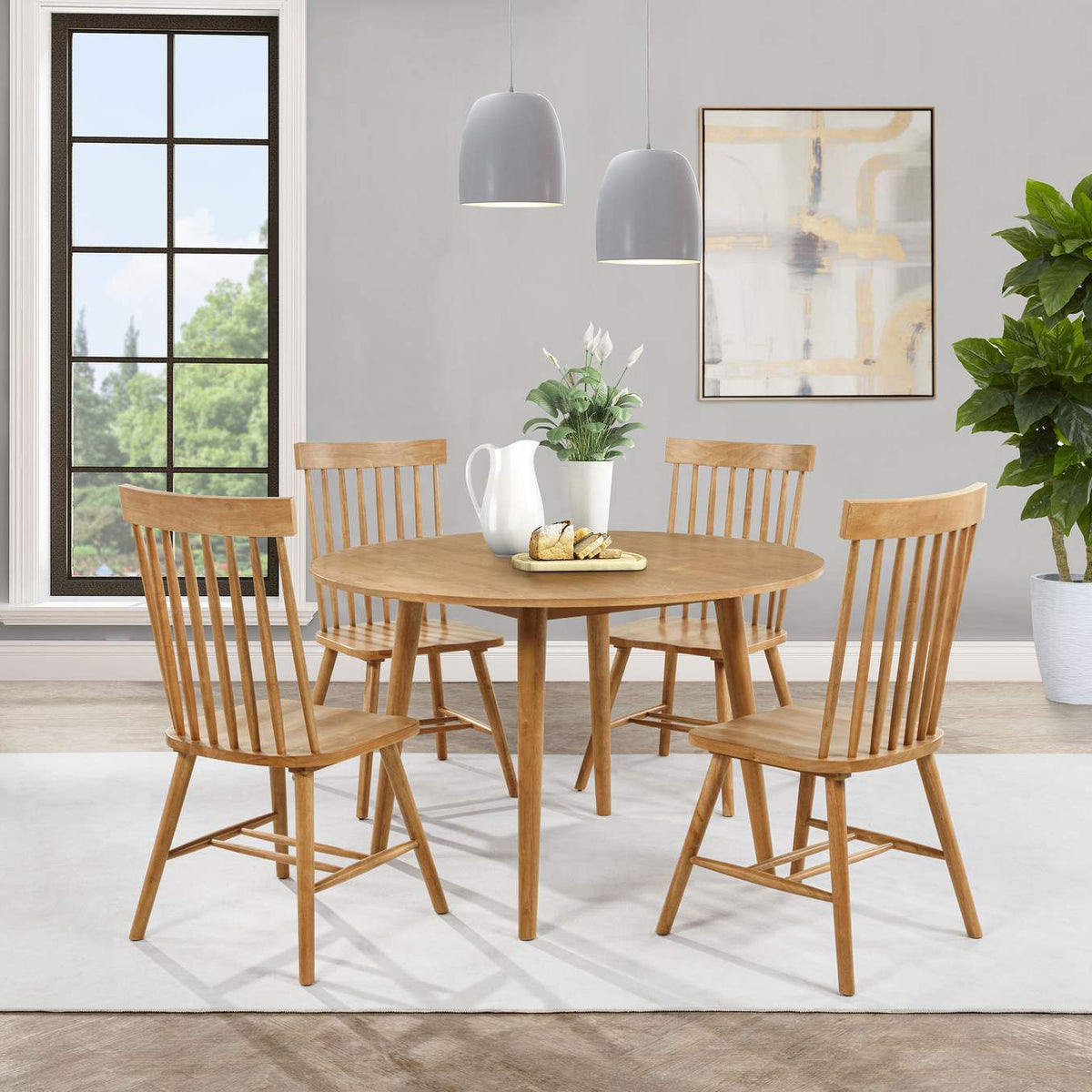 122500 Andrews 48-inch Round Wood Dining Room Table Light Ash
