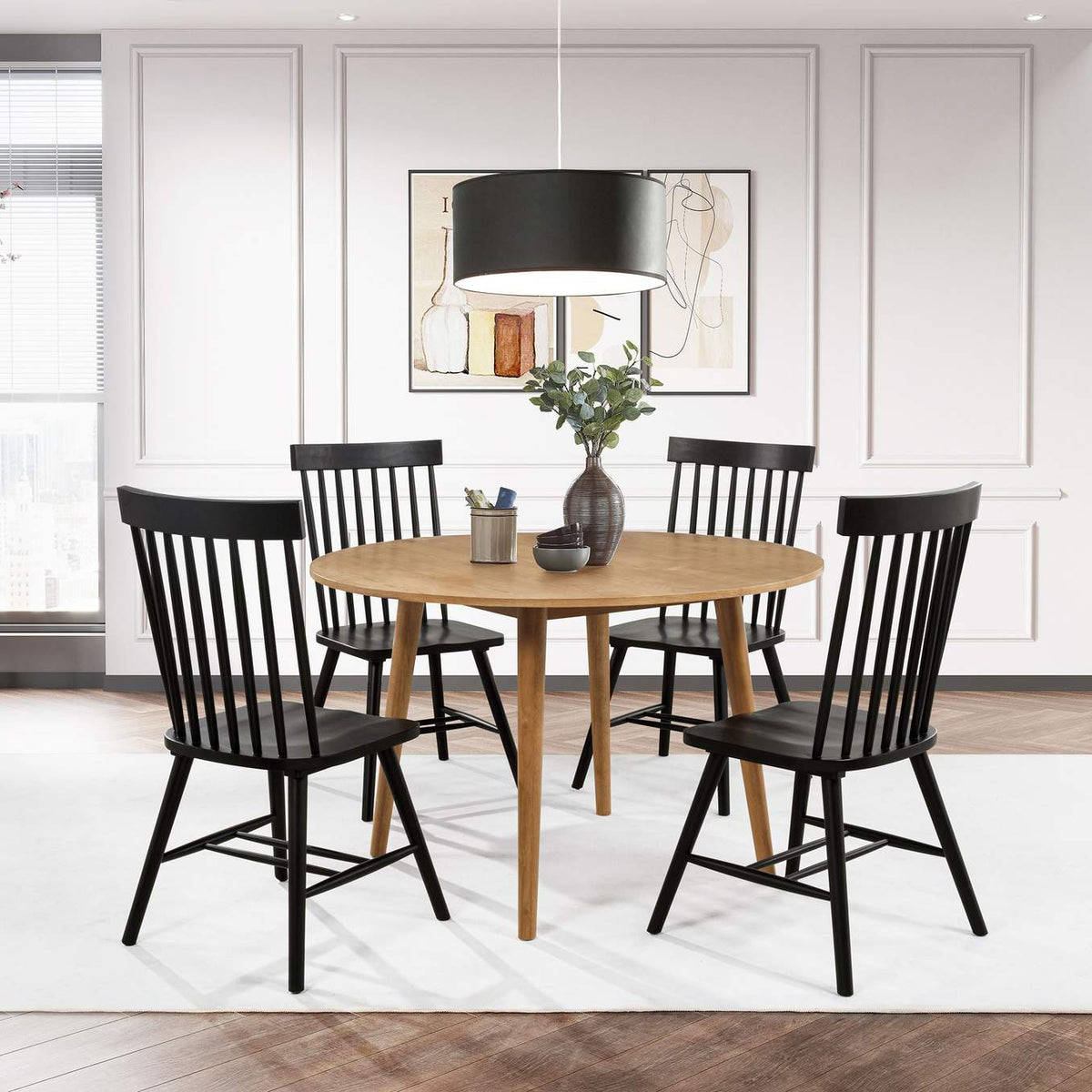 122500 Andrews 48-inch Round Wood Dining Room Table Light Ash