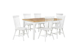 122501-S7W Andrews 7-piece Rectangular Dining Set Light Ash and White
