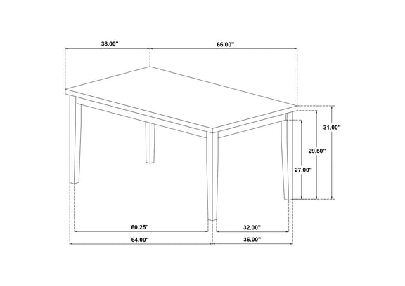 122501-S7W Andrews 7-piece Rectangular Dining Set Light Ash and White