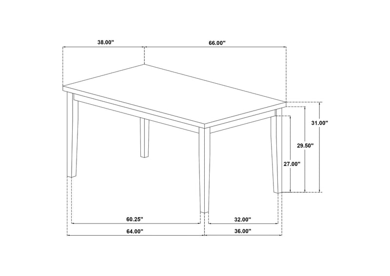 122501-S7W Andrews 7-piece Rectangular Dining Set Light Ash and White