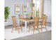 122501-S7 Andrews 7-piece Rectangular Dining Set Light Ash and White